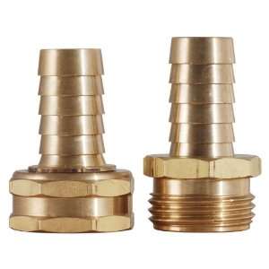  LDR 504 2710 Brass Coupling Hose End Set, 1/2 Inch by 3/4 