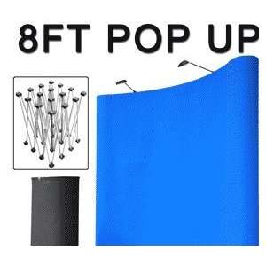  8 Ft Trade Show Display Pop up Booth Stand with Case Blue 