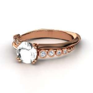  Isabella Ring, Round Rock Crystal 18K Rose Gold Ring with 