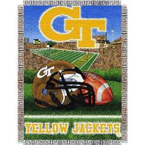  Tech Yellowjackets NCAA Woven Tapestry Throw (Home Field Advantage 