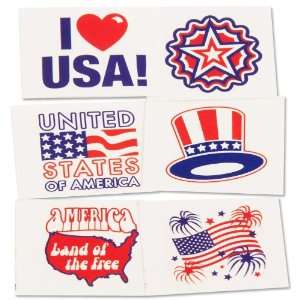  Glow in the Dark Patriotic Tattoos Party Supplies Toys 