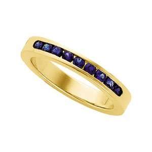  Gold SIZE 06.00/01.70 MM Genuine Sapphire Anniversary Band Jewelry