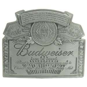  Licensed Budweiser Label Logo Belt Buckle Sports 