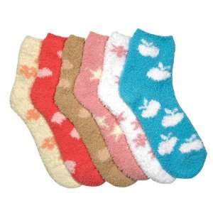  HS Winter Fuzzy Socks Cute Pattern Design (size 9 11) 6 