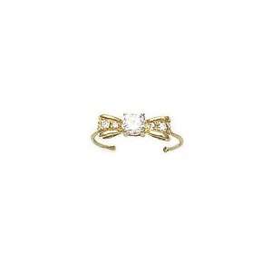  14k Yellow Gold Bow Toe Ring 