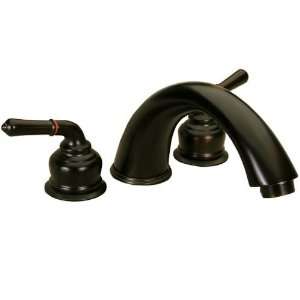 Dynasty Hardware Roman Tub Faucet With Deco Levers Oil Rubbed Bronze
