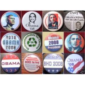  12 Buttons & Magnet Custom Barack Obama 1.75 inch Combo 