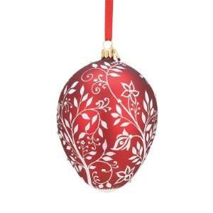   Handmade Glass Blown Ornaments Winter Forest Egg