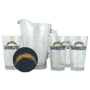  San Diego Chargers Pint Glasses and Beer Pitcher Set  San 