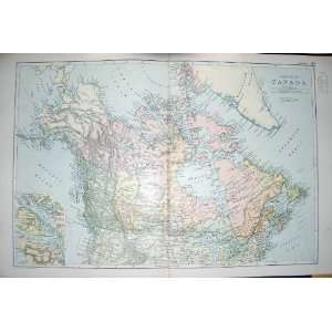  BACON MAP 1894 CANADA VANCOUVER ISLAND HUDSON BAY