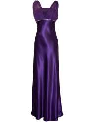 Satin Chiffon Prom Dress Holiday Formal Gown Crystals Full Length 