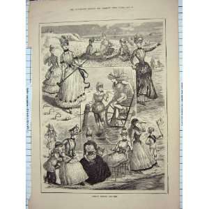    1883 GERMAN SEASIDE COSTUMES BATHING LADIES FASHION