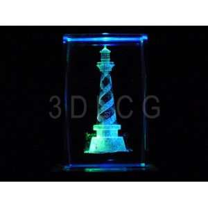  Lighthouse 3D Laser Etched Crystal S1  