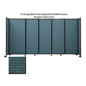   Portable Partition, Evergreen Fabric, 4 high x 113 long Office
