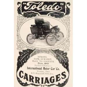  1902 Original Ad Toledo Carriage Vintage Motor Car Ohio 
