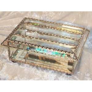 Jewelry Box   All Beveled Tiffany Still Stained Glass Art Jewelry Box 