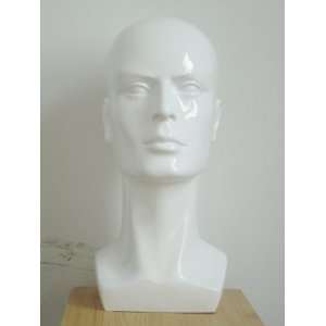 white shinning Male Man Mannequin Head for Display cap hat wig jewelry 