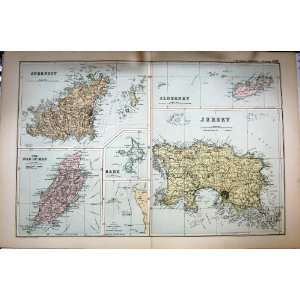  BRITAIN MAP 1895 ISLE MAN GUERNSEY JERSEY ALDERNEY SARK 