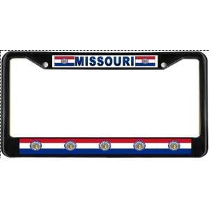  Missouri MO State Flag Black License Plate Frame Metal 