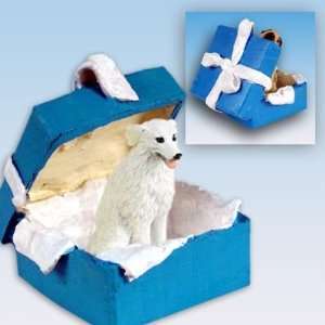  Kuvasz Blue Gift Box Dog Ornament