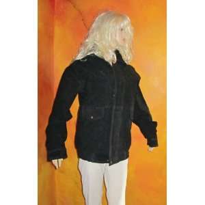    Ladies $199 Black Suede Zip Front Jacket Large XL 
