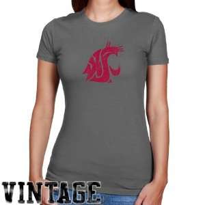  Washington State Cougars Ladies Charcoal Distressed Logo 