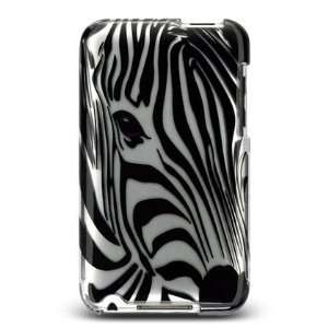  SILVER WITH BLACK ZEBRA FACE SNAP ON HARD SKIN FACEPLATE 