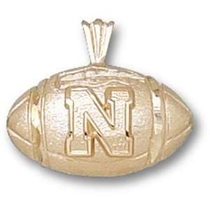  University of Nebraska N Football Pendant (Gold Plated 