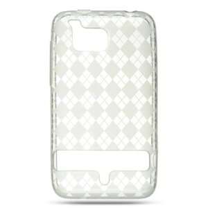  Rubberized phone case with a clear checkered design that fits onto 