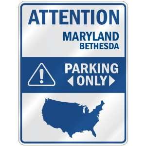 ATTENTION  BETHESDA PARKING ONLY  PARKING SIGN USA CITY MARYLAND