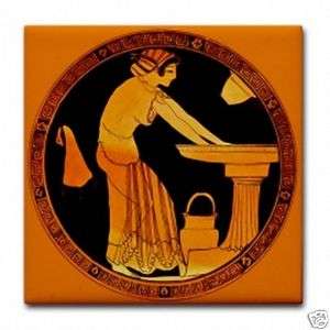 Ancient Greek Art Image Repro Ceramic Tile Bath Woman  
