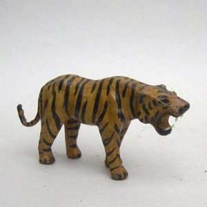    HANDTOOLED HANDCRAFTED LEATHER TIGER FIGURINE