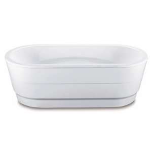   93 x 70.87 Oval Bath Tub with Molded Panel in White 