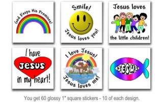 60 Christian stickers envelope seals scrap booking VBS  