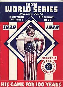 1939 World Series program Yankees vs Reds (home)  