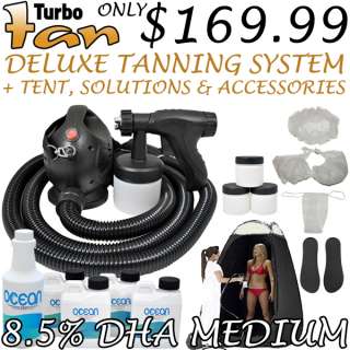   Sunless Airbrush HVLP SPRAY TANNING SYSTEM w/ DHA Solution TENT  
