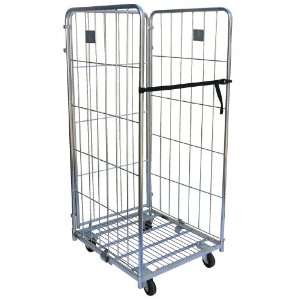 Vestil ROL Steel Wire Cage Cart, 1 Shelf, 660 lbs Load Capacity, 66 