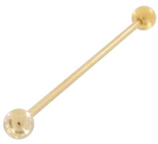Mens Gold Tone Ball Ended Collar Bar Pin 2 1/8  