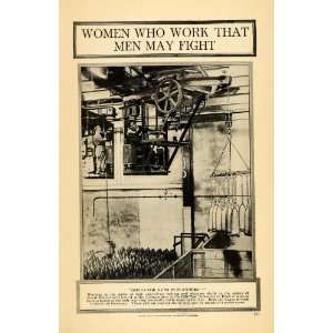   Women Work Explosive War   Original Halftone Print