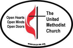 United Methodist Church, Car Magnet, Cross & Flame  