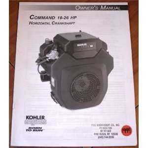 Kohler Engines Command 18 26 HP Horizontal Crankshaft Owners Manual 
