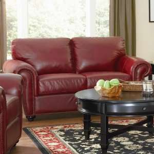 Lewis Traditional Leather Loveseat