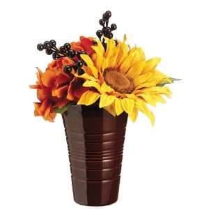  10 Sunflower/Hydrangea/Berry Arrangement in Ceramic 