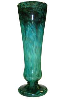 Daum Nancy Art Deco Period Green Glass Vase 17 in 43 cm  