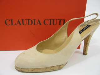 CLAUDIA CIUTI Beige Suede Platform Heels 8.5 IN BOX  