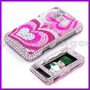Crystal Bling Case Cover for LG VX9700 Dare Pink Heart  