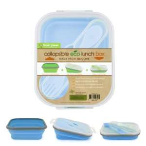 Smart Planet EC 34 Small 3 Compartment Eco Silicone Collapsible Lunch 