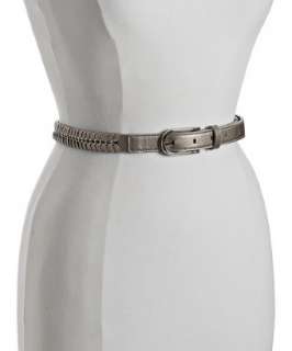 Calvin Klein metallic taupe woven chain belt  