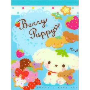  blue Berry Puppy poodle dog mini Memo Pad by San X Toys & Games