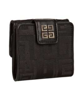 Givenchy black logo jacquard sateen french wallet   